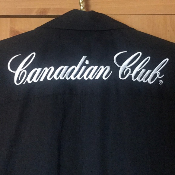 Canadian Club sz L Black button down shirt - Picture 2 of 7